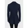 Blue wool coat with patch pockets