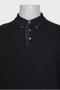 Men's black button-down jumper