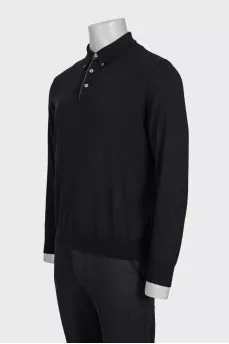 Men's black button-down jumper