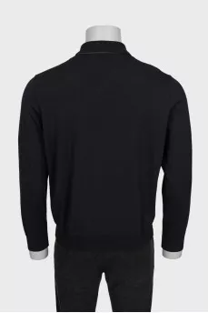 Men's black button-down jumper