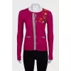 Pink cardigan with a patch