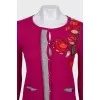 Pink cardigan with a patch