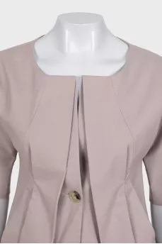 Pink fitted jacket with gathers
