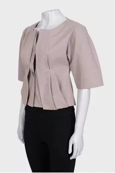 Pink fitted jacket with gathers