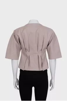 Pink fitted jacket with gathers
