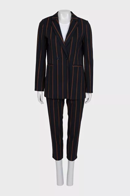 Dark blue striped suit