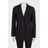 Dark blue striped suit