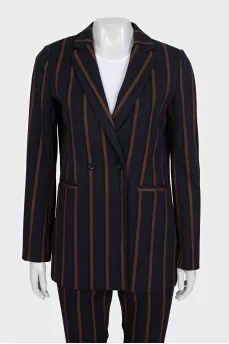 Dark blue striped suit