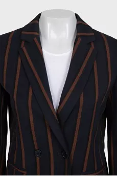 Dark blue striped suit