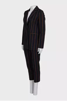 Dark blue striped suit