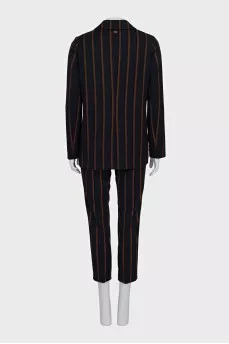 Dark blue striped suit