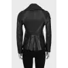 Black leather jacket with a collar