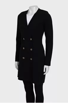 Black cardigan with logo buttons