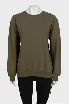 Black cardigan with logo buttons