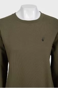 Black cardigan with logo buttons