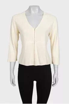 Black cardigan with logo buttons