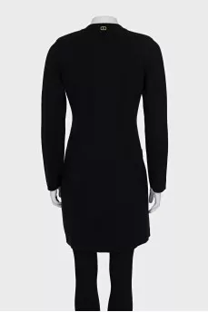 Black cardigan with logo buttons