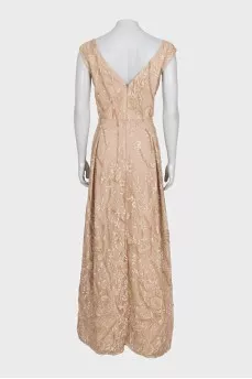 Maxi dress with gold embellishments