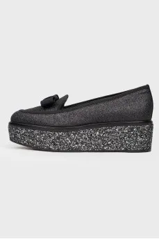 Glitter chunky loafers