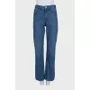 Blue high-waisted loose-fit jeans