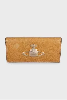 Yellow leather key holder