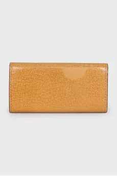 Yellow leather key holder