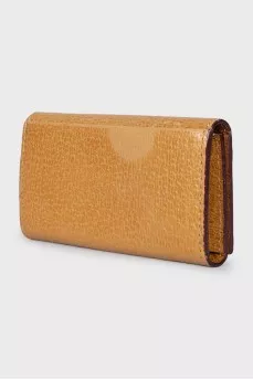 Yellow leather key holder