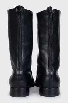 Men's leather boots with a zipper