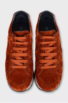 Orange high-top sneakers