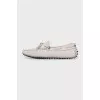 Men's grey leather loafers