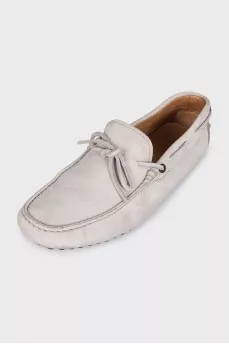 Men's grey leather loafers