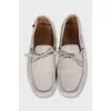 Men's grey leather loafers