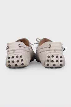 Men's grey leather loafers
