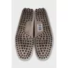 Men's grey leather loafers