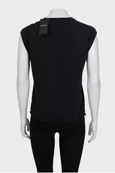 Black T-shirt with branded print