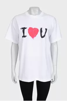 White T-shirt with a pattern