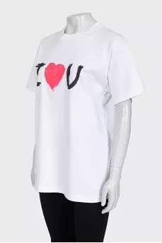 White T-shirt with a pattern