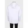 Men's white hoodie with a signature print