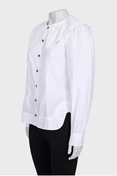 White shirt with an accent collar