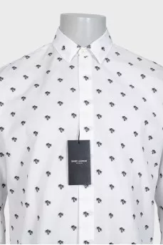 Men's white printed shirt with tag