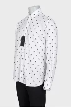 Men's white printed shirt with tag