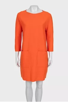 Помаранчеве oversize сукня з вовни