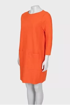 Помаранчеве oversize сукня з вовни