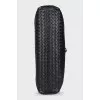 Men's leather briefcase with weaving