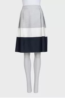 Striped A-line skirt