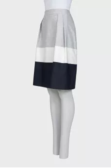 Striped A-line skirt