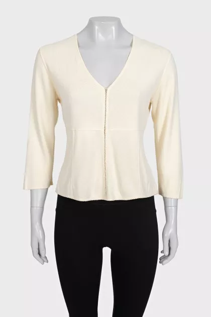 Yellow pullover with seams