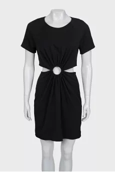 Black dress with an accent at the waist