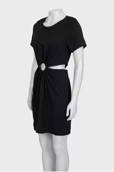 Black dress with an accent at the waist