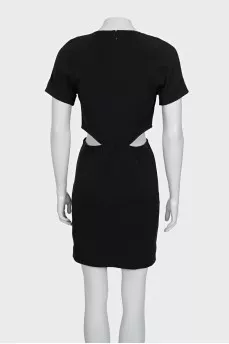 Black dress with an accent at the waist